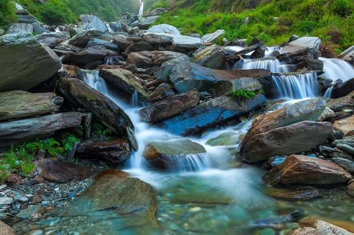 Mesmerizing Bhagsu Falls flowing in Dharamshala