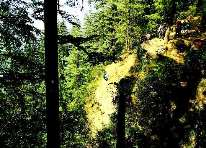 A guy doing rappelling in Mashobra