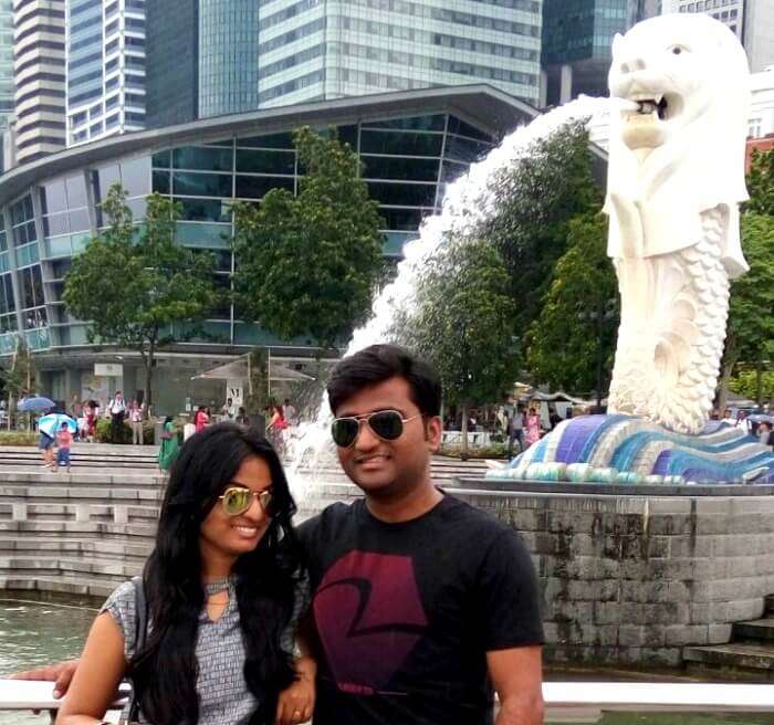 Merilion park in Singapore also a symbol of Singapore