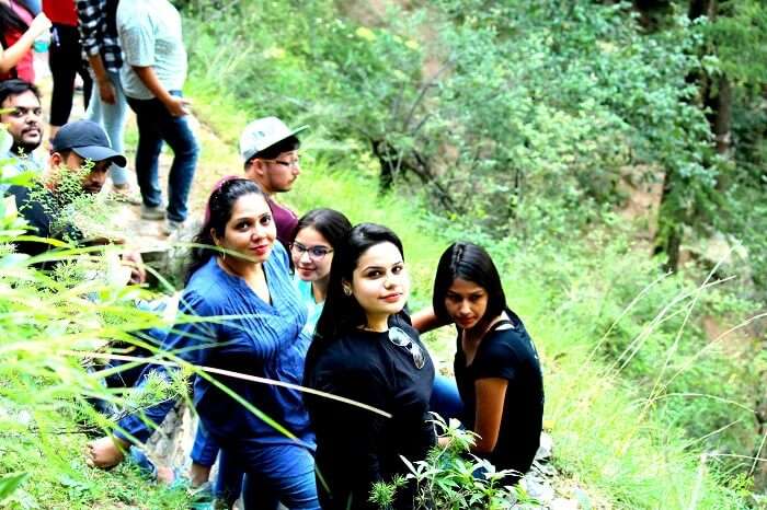 Girls doing forest trek in Mashobra