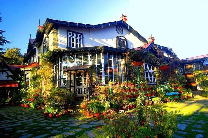 Plush exterior of one of the best resorts in Shimla
