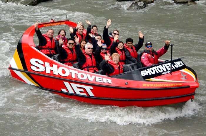 Shotover jet ride on a river in New Zealand