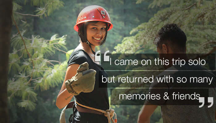 A women giving a thumbs up to adventure activities in Mashobra