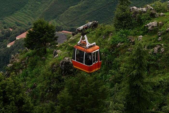 The cable Car ride through the Gun Hill is an amazing experience in Mussoorie