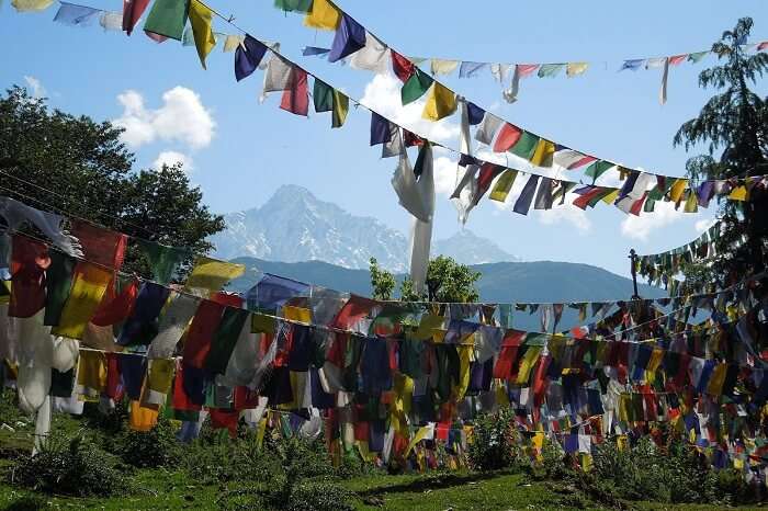 A shot of the prayer flags on the Kora Circuit