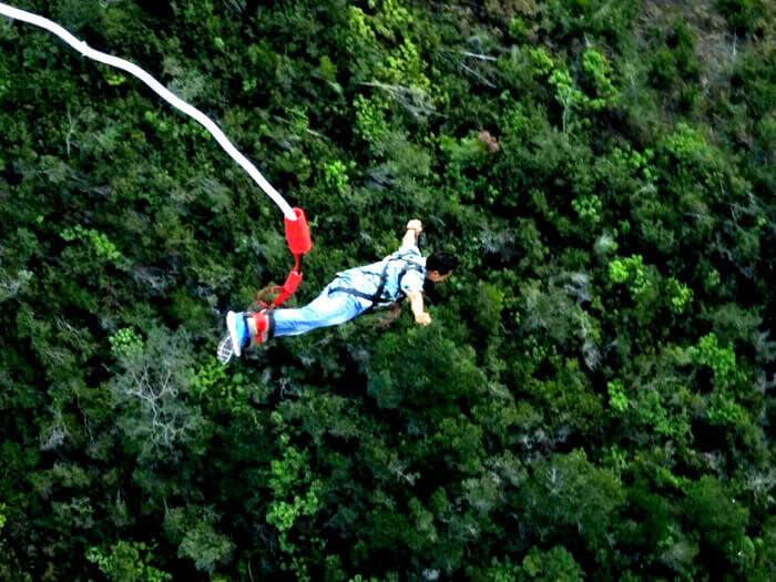 Shivaramakrishnan bungee jumping in South Africa