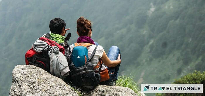 A couple in Triund in Himachal