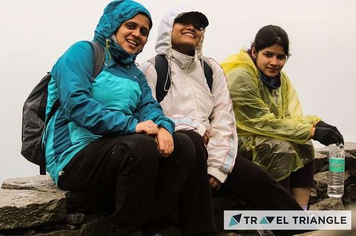 Aditi and her friends trek in rain in McLeodganj
