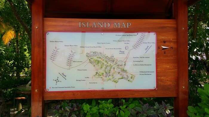 Island map of Centara Ras Fushi in Maldives