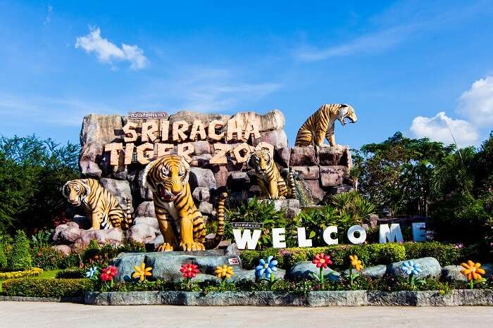 The entrance of the Sriracha Tiger Zoo near Pattaya