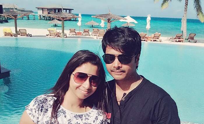 Badari and Nikitha in maldives
