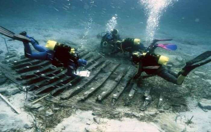 Numerous concrete pillars of Baiae have been recovered from the ocean floor off the Bay of Naples in Italy.
