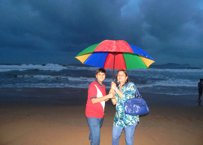 Walk in the evening at Candolim Beach, Goa.