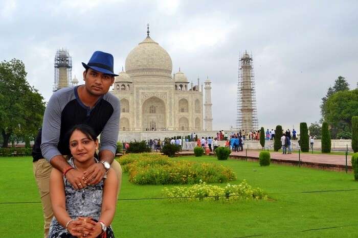 Vineet and his wife in Agra