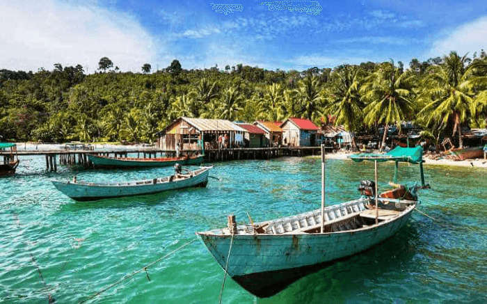 Fishing boats in Kep,Cambodia
