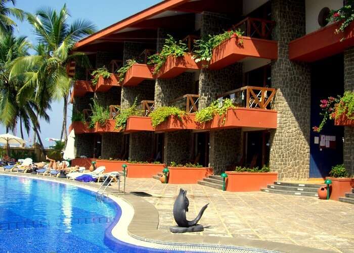 Poolside view of hotel Uday Samudra Leisure - One of the best 4-star resorts in Kovalam