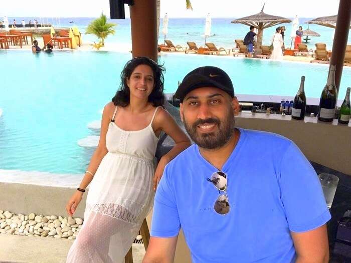 Angad and his wife enjoy in Maldives