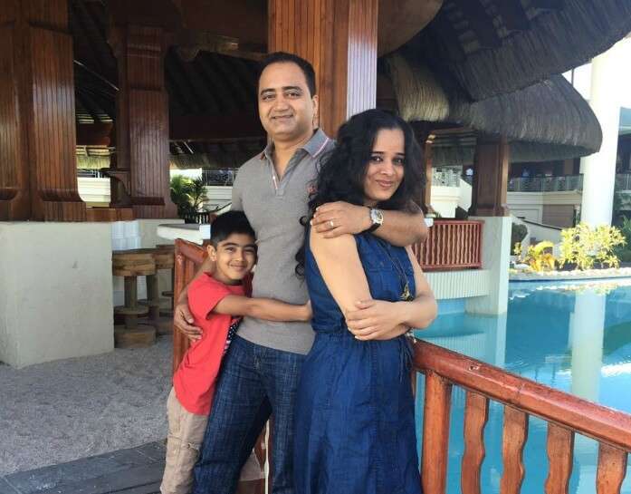 Raj Kumar and his family on the south island tour of Mauritius