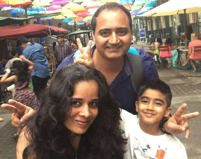 Raj Kumar and his family in Port Louis