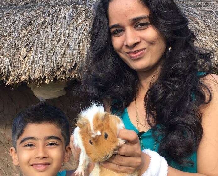 Raj Kumars wife and child at Casela Nature Park