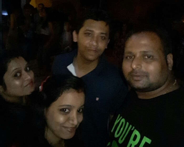 Chetan and his friends enjoying nightlife in Goa