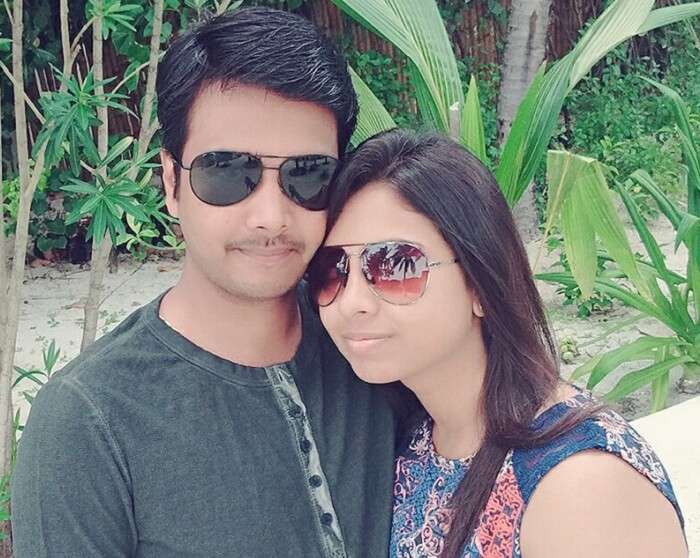 Badri and his wife in Maldives