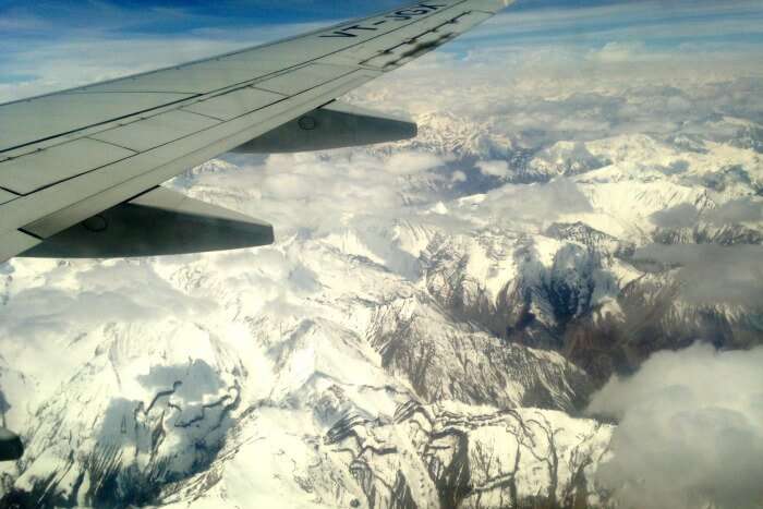 Beautiful view of the snow clad mountains in Leh
