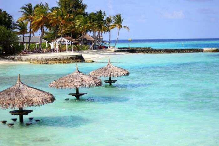 Beach at Cenntara Ras Fushi in Maldives