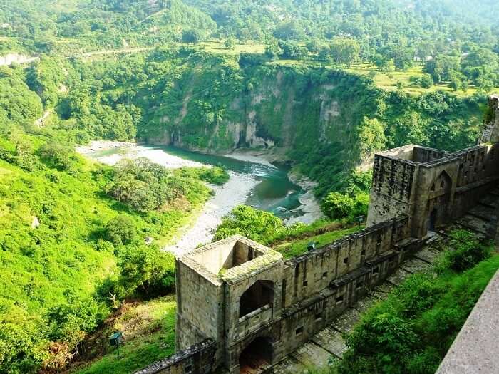 Kangra Fort overlooking the beautiful river in Dharamshala