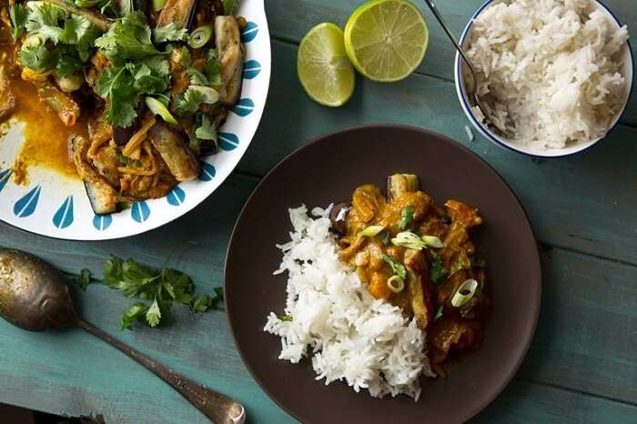 A dish of fish curry that is a popular Mauritius food