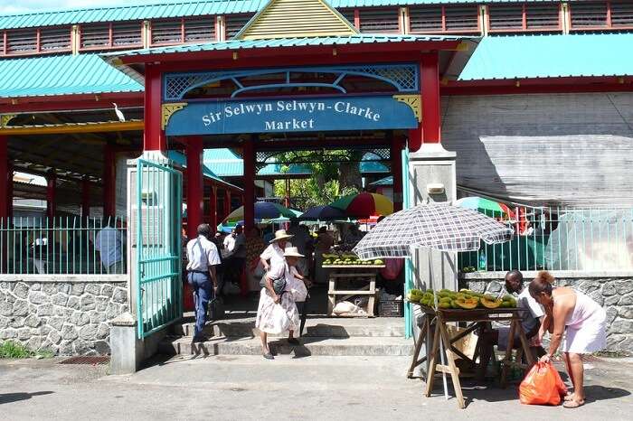 The entrance of the Sir Selwyn Selwyn Clarke Market
