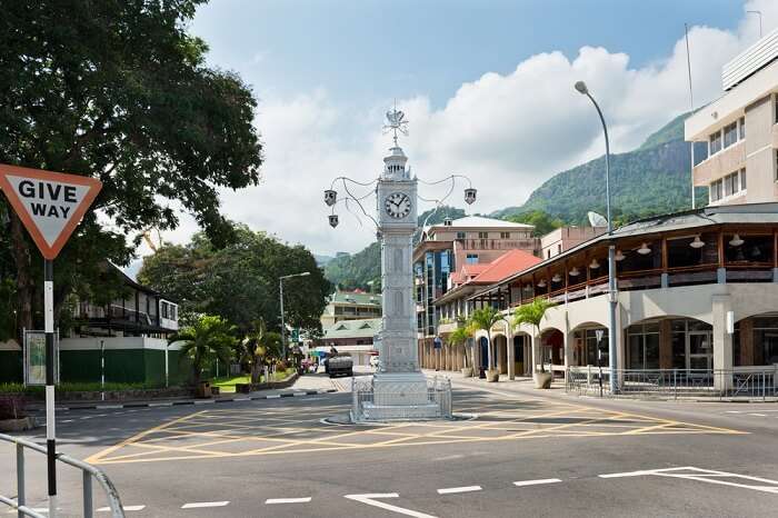 The Little Big Ben clock tower of Victoria in Seychelles