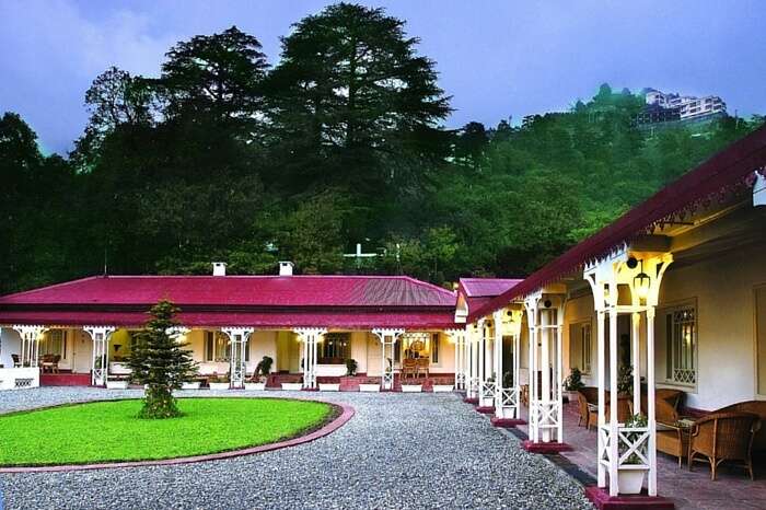 The front face of Claridges Nabha Residence in Mussoorie