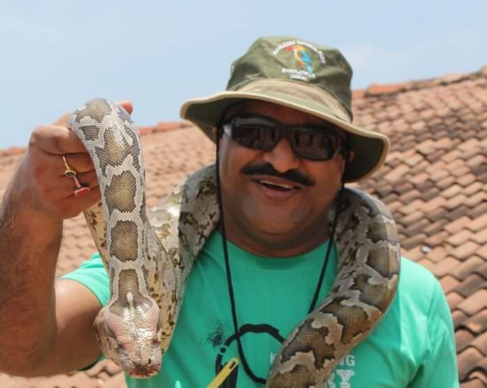 Kanikas father with a snake in Bentota