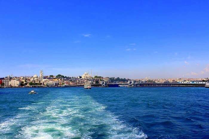 Jasmeet and her husband on the Bosphorus cruise in Turkey