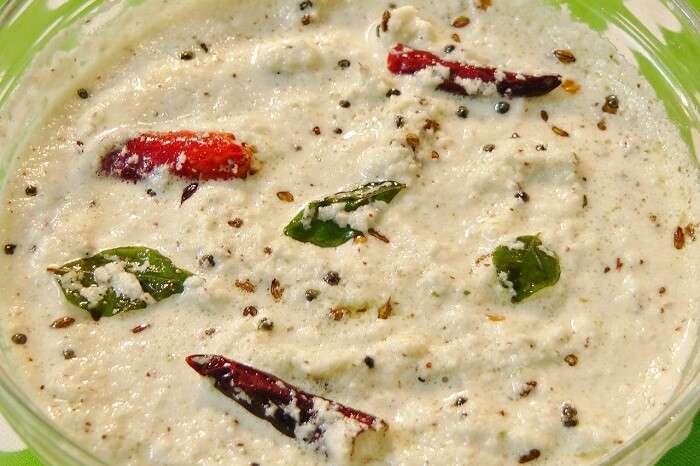 A bowl of the popular coconut chutney