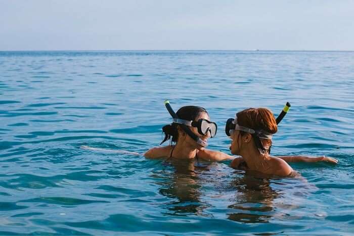 Young couple snorkeling in Phuket