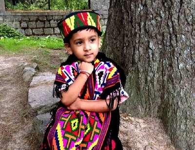 Sachins son in a traditional Manali dress
