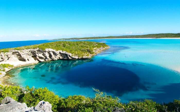 Dean’s Blue Hole is over 203 meters deep and is filled with tarpons, friendly turtles, snappers and much more.