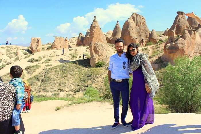 Jasmeet and her husband in Devrents Valley Turkey