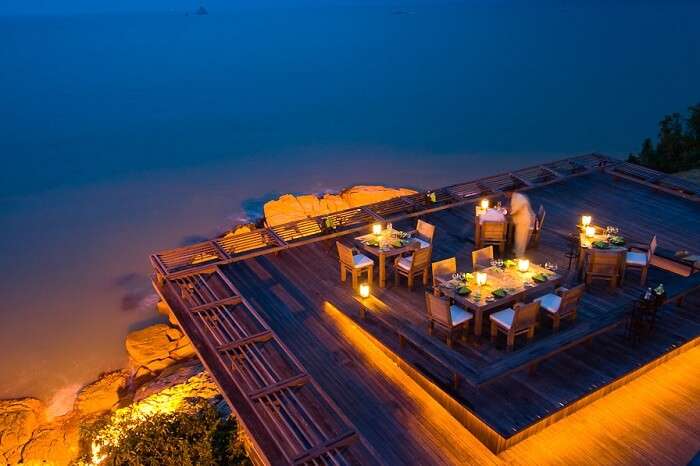The Dining On The Rock restaurant at Big Buddha