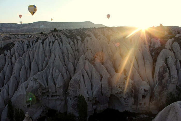 View of the sunrise from Hot air balloon ride 