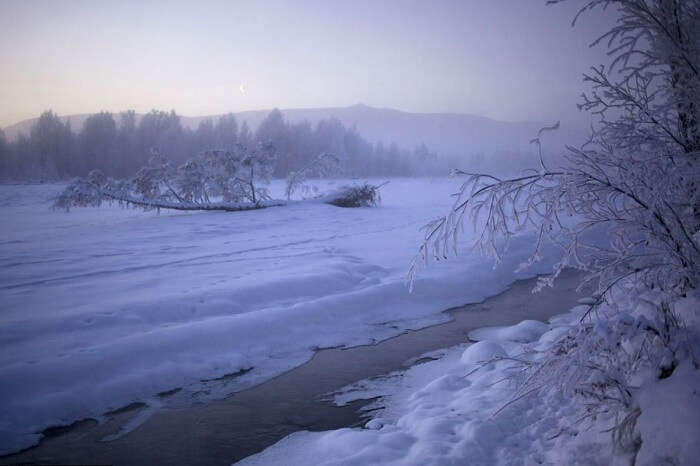 A snap of the thermal spring in Oymyakon during winters