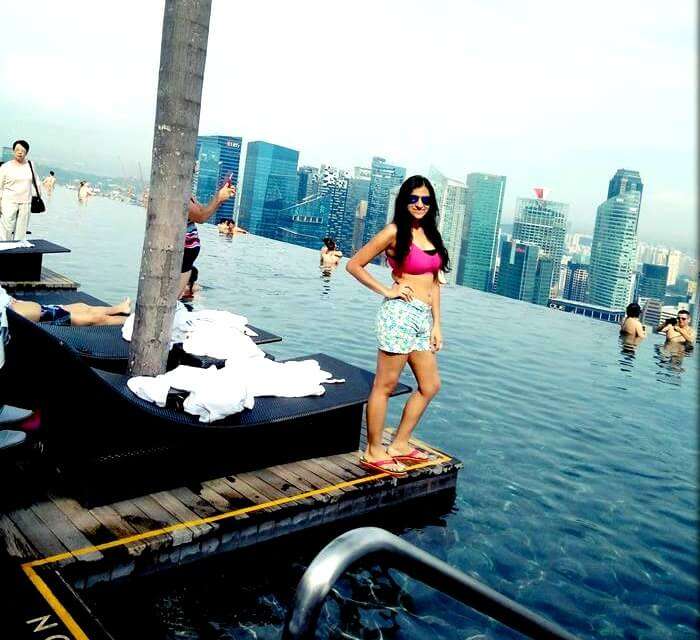 Srishti at the Marina Bay Sands hotel pool