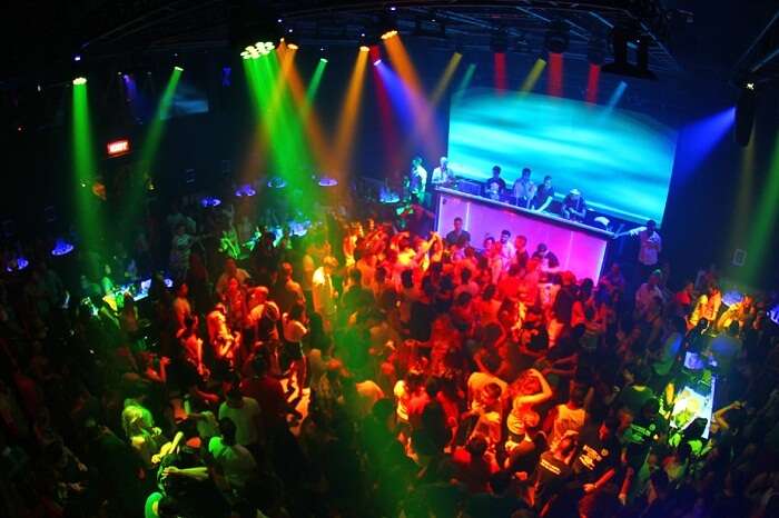 Tourists enjoying nightlife at a nightclub in Phuket