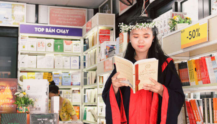 Girl reading a book