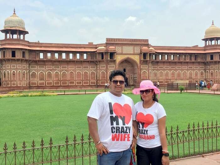 Sangram and his wife at the Golden Triangle vacation