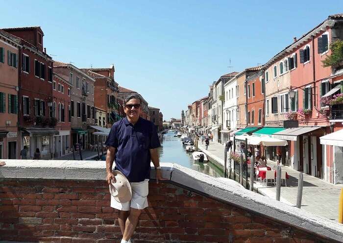 Mr. Abhishek near Venice Grand Canal