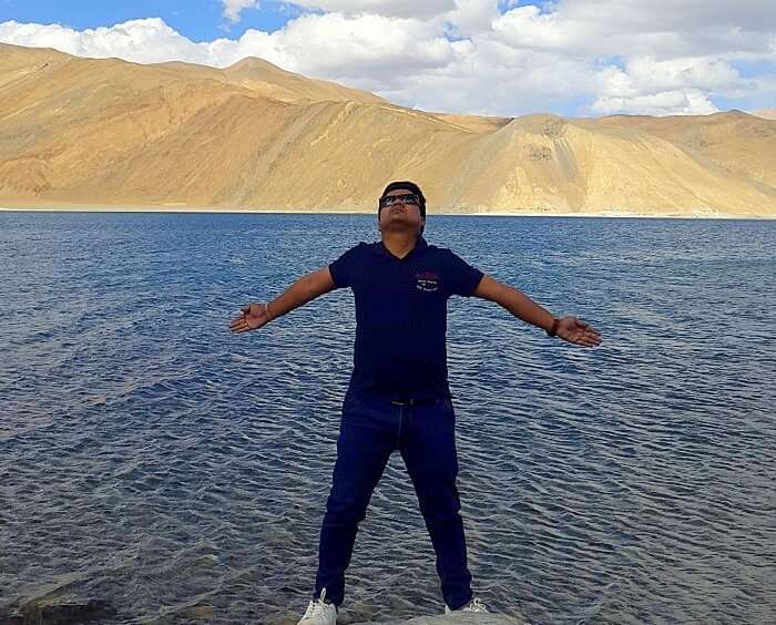 Vishal at the Pangong lake