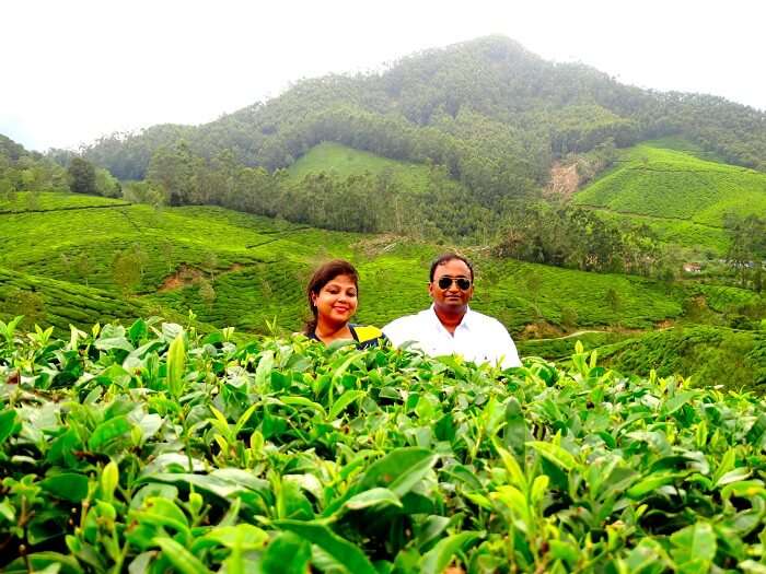 Suvankar and his wife in Munnar